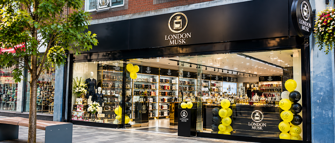 London Musk perfume shop in London with luxury fragrances and in-store perfume displays