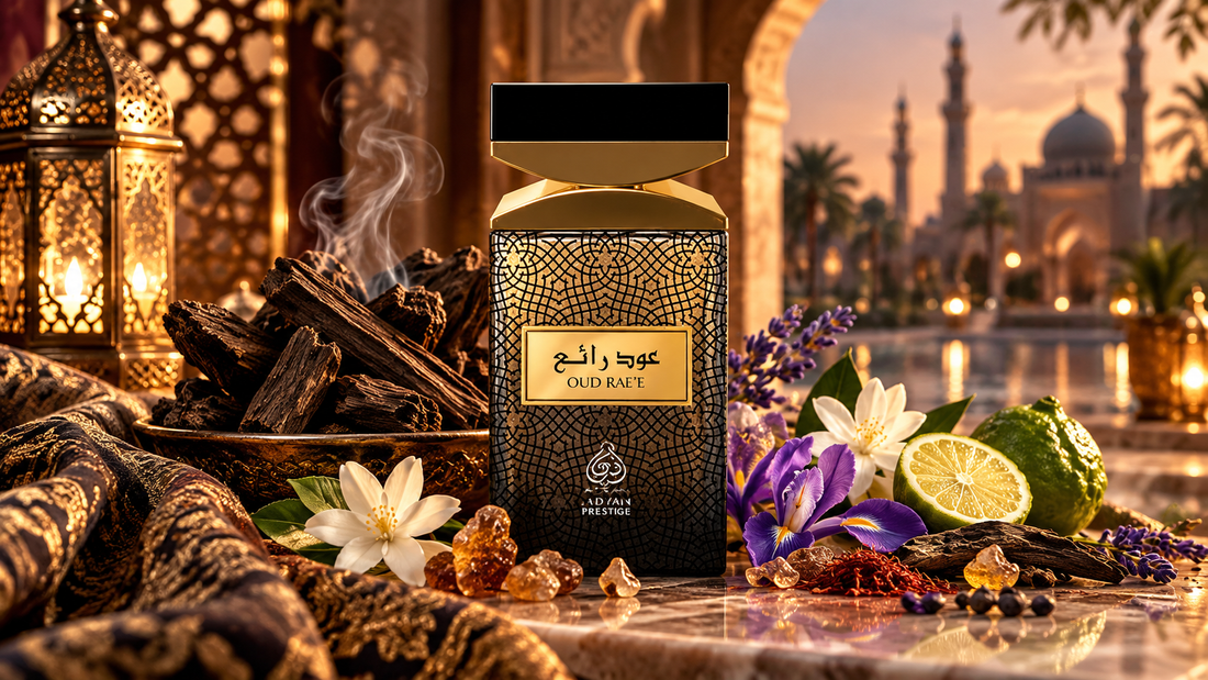 Oudh Rae’e perfume with oud wood and aromatic notes by London Musk UK