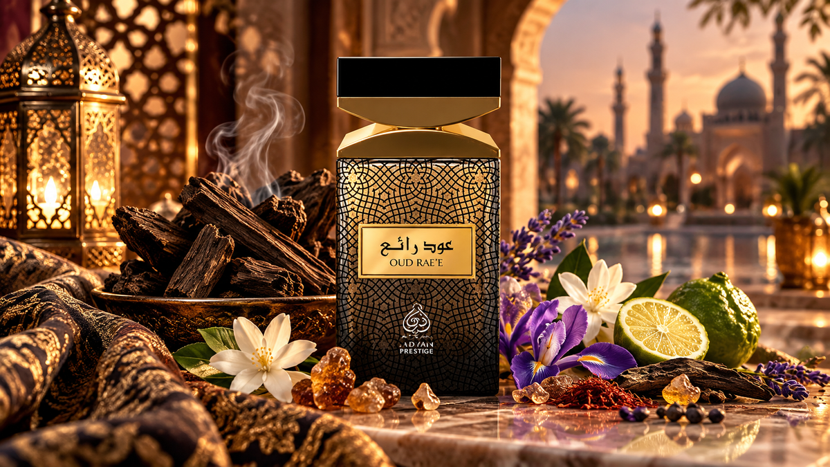 Oudh Rae’e perfume with oud wood and aromatic notes by London Musk UK