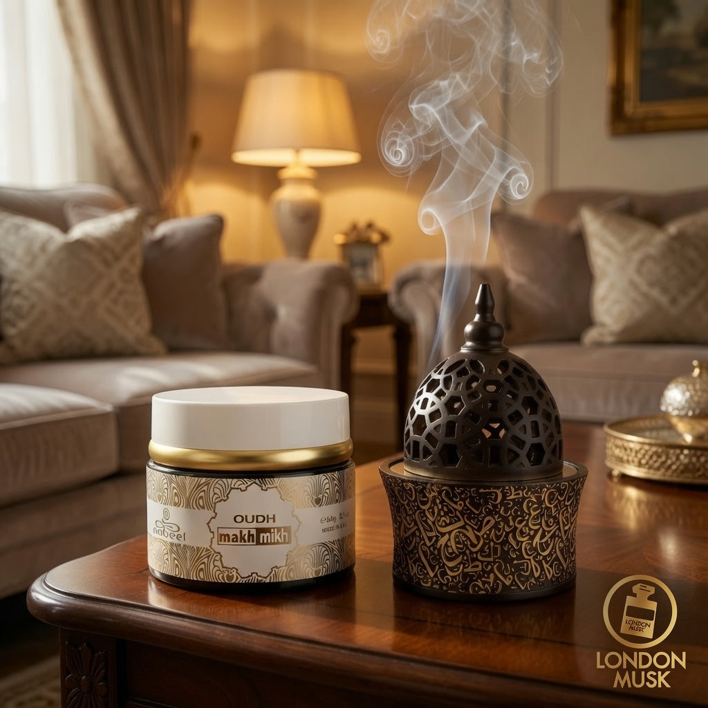 Al nabeel bakhoor makh mikh incense 60g with a bakhoor burner at london musk
