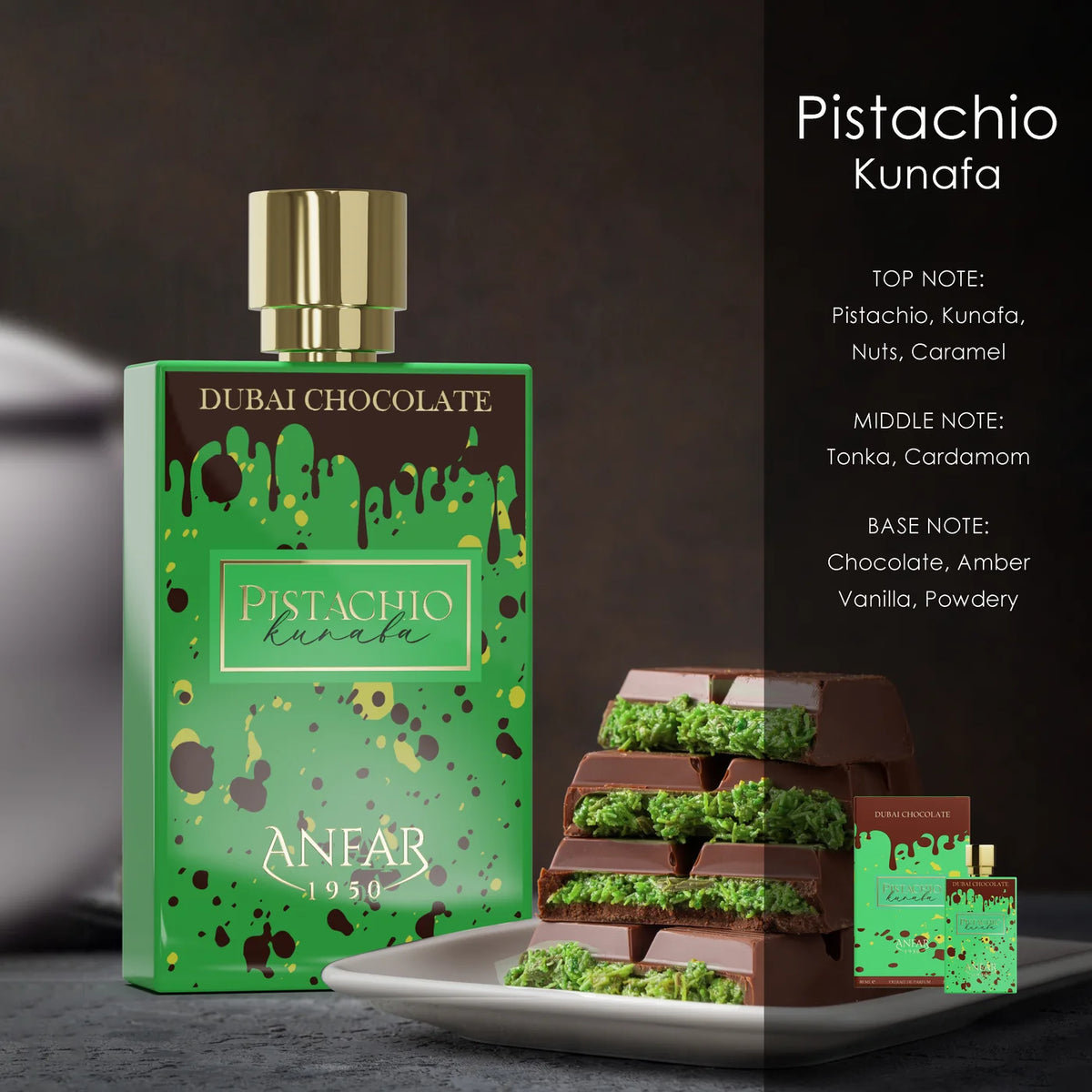 ANFAR 1950 Pistachio Kunafa Dubai Chocolate Perfume