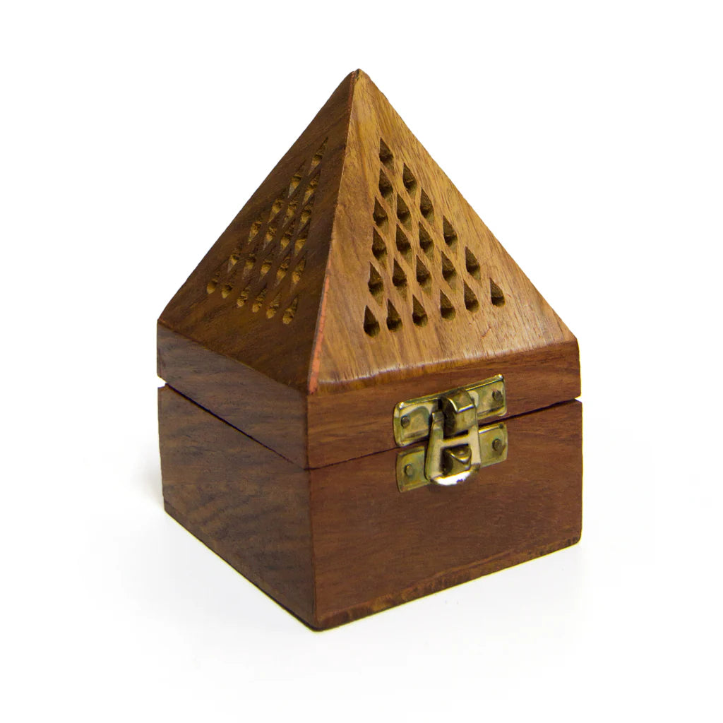 Wooden Pyramid Small Bakhoor Burner