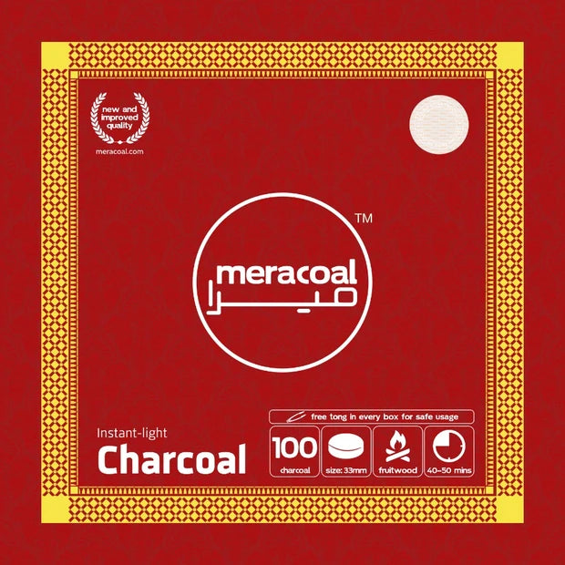Meracoal Instant Swift Light Charcoal - 100 Discs (Box of 10 Rolls)