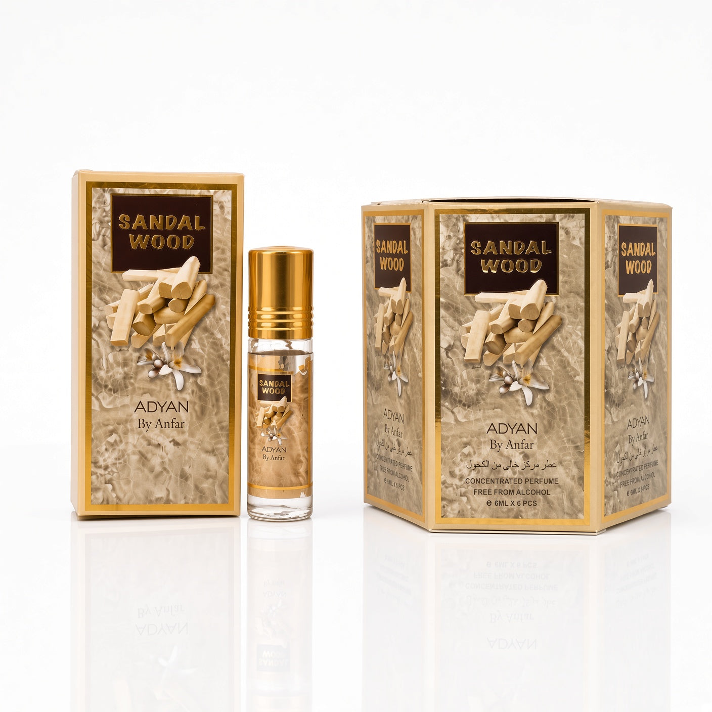 Sandalwood Oud Perfume Oil Roll-on 6ml by Adyan by Anfar
