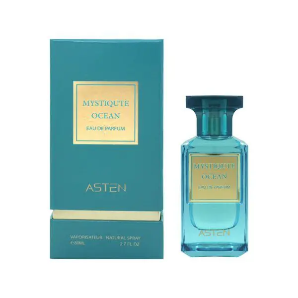 Mystic Ocean Eau De Parfum 80ml by Asten Dive into the refreshing allure of the Mystic Ocean, an invigorating fragrance by Asten that captures the essence of crisp oceanic air. This 80ml Eau De Parfum offers a sensory journey that balances bright citrus, herbaceous notes, and earthy depths.